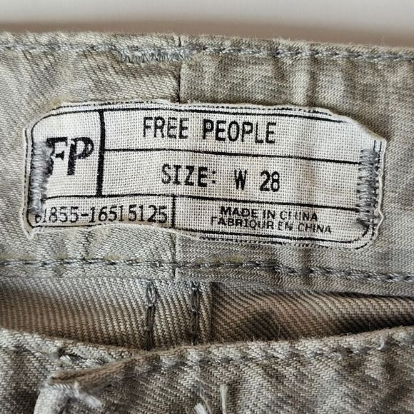 Free People Jeans Tan Print Midrise Skinny Ankle Size 30 Western Country - Picture 8 of 10